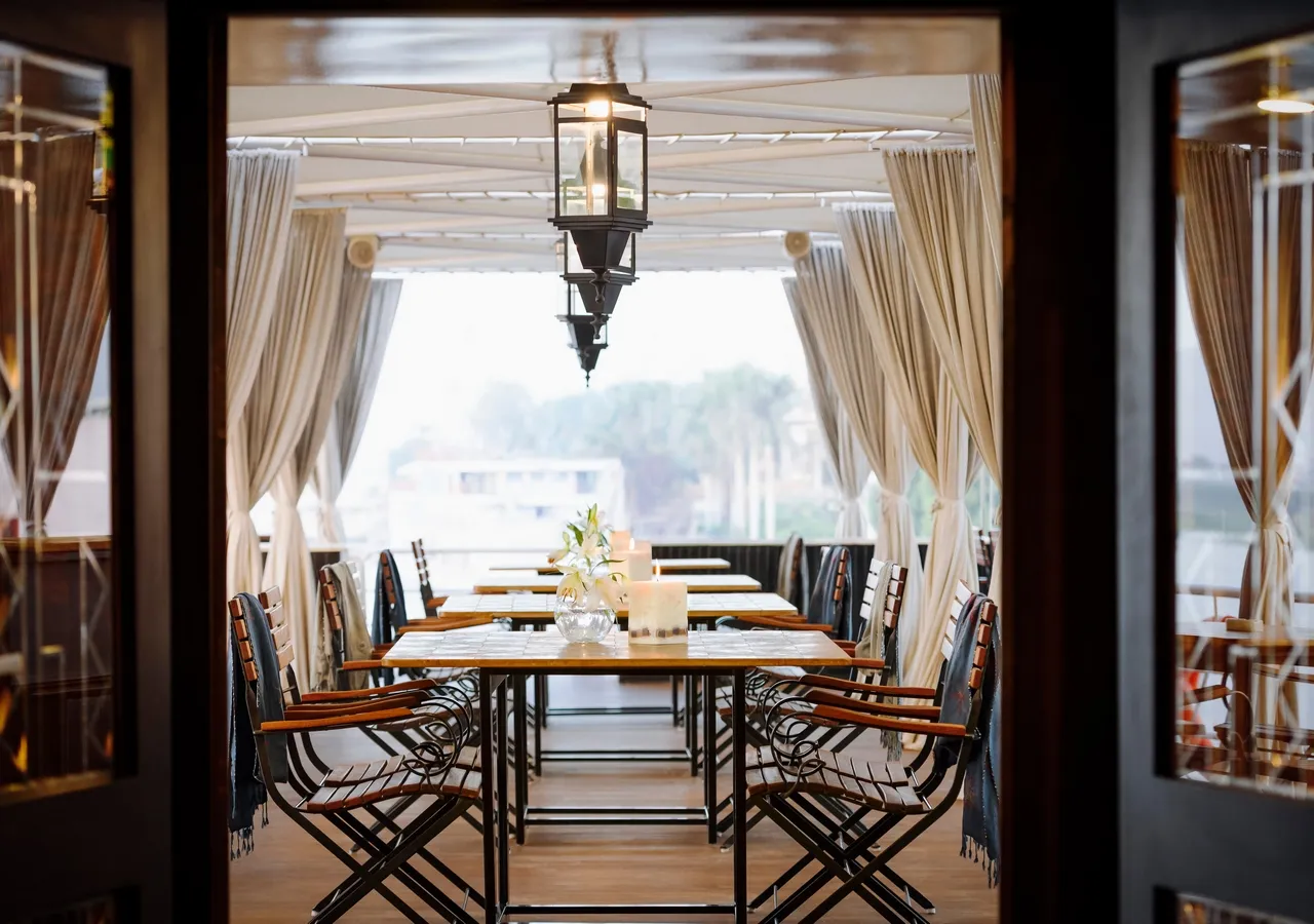 Restaurant aboard the Sanctuary Sun Boat IV Nile Cruise Nile cruise